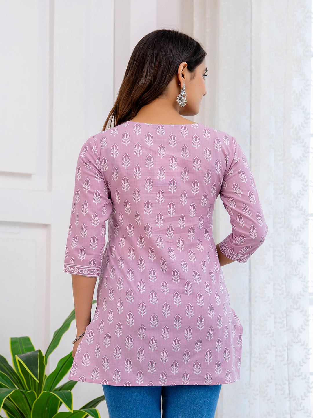 Purple Printed Straight Tunic