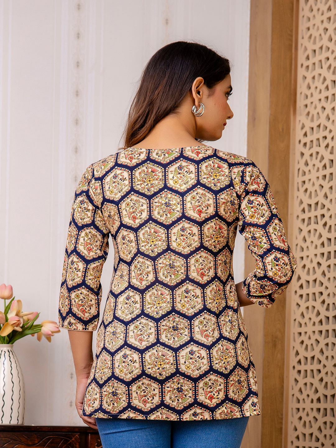 Black Printed Straight Tunic