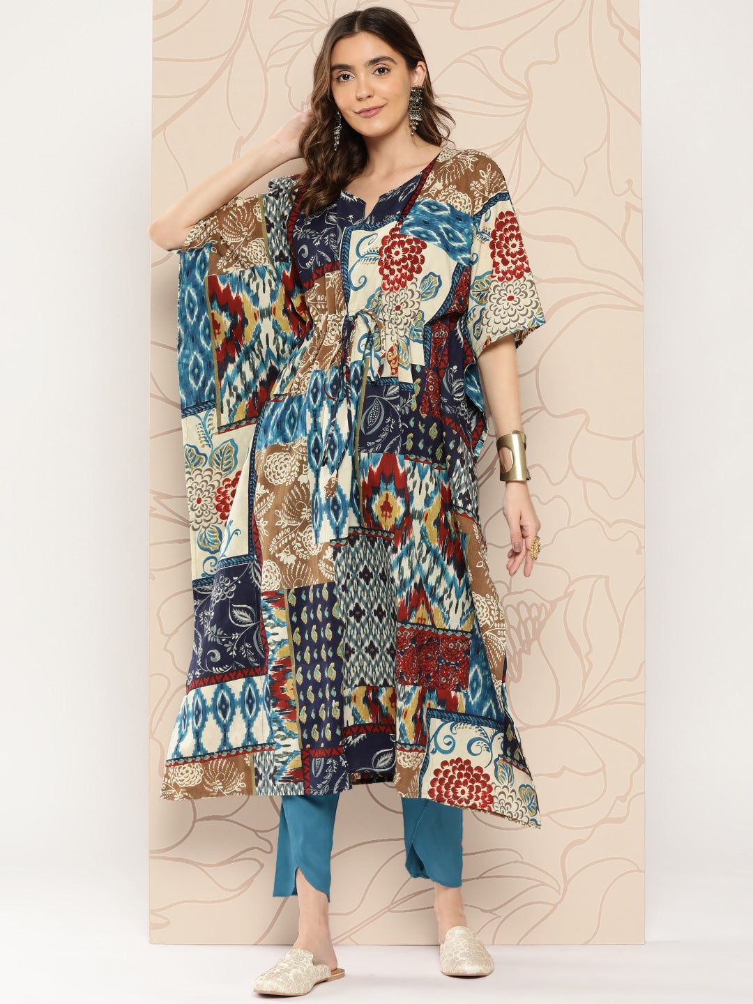 Multi Ethnic Printed Kaftan