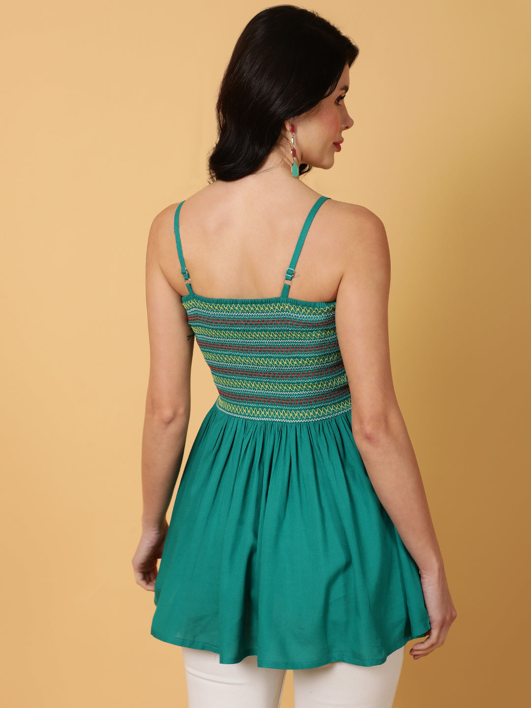 Rayon Midi Length Printed Flared 3/4 Sleeves Strap Tunic (Preorder)