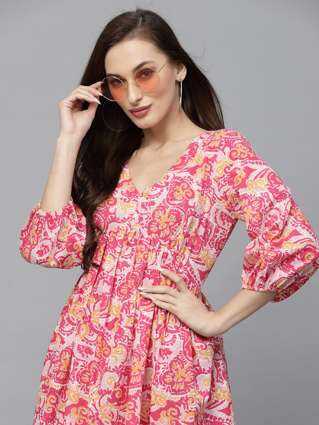 Floral printed Cotton Flared dress (Pre-Order)