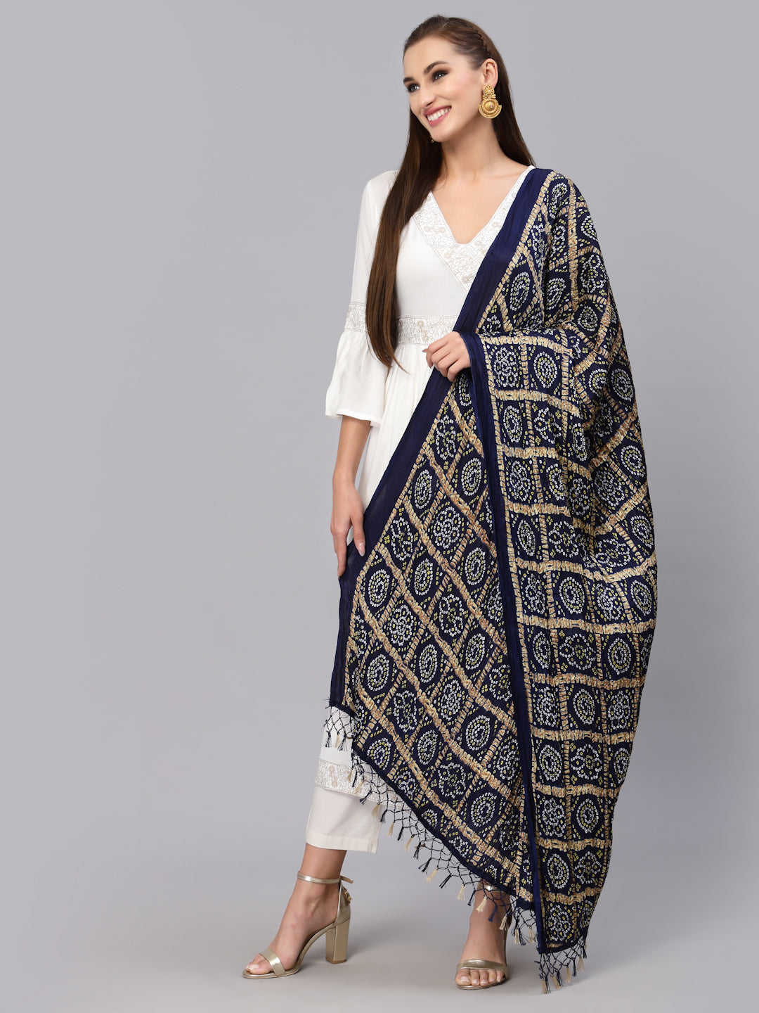 Bandhani Print Silk Blend Dupatta