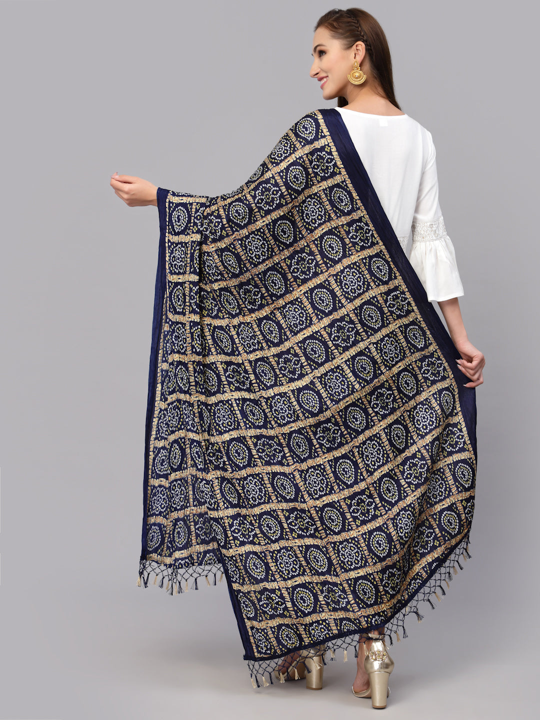 Bandhani Print Silk Blend Dupatta