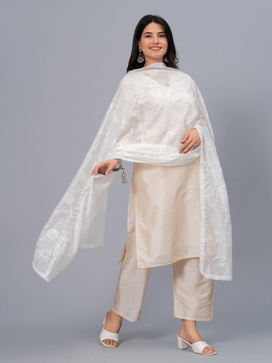 Embroidered Chanderi Drawer Dupatta