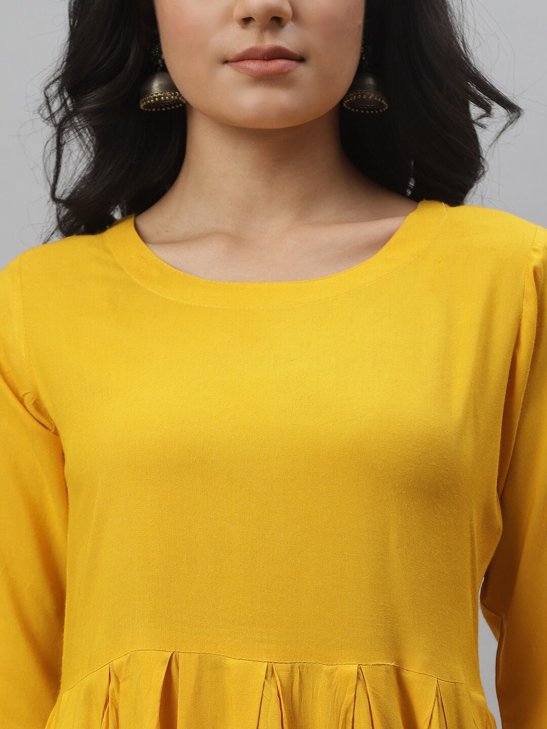 Solid Rayon Kurta Dupatta Set (Yellow,White) (Pre-Order)