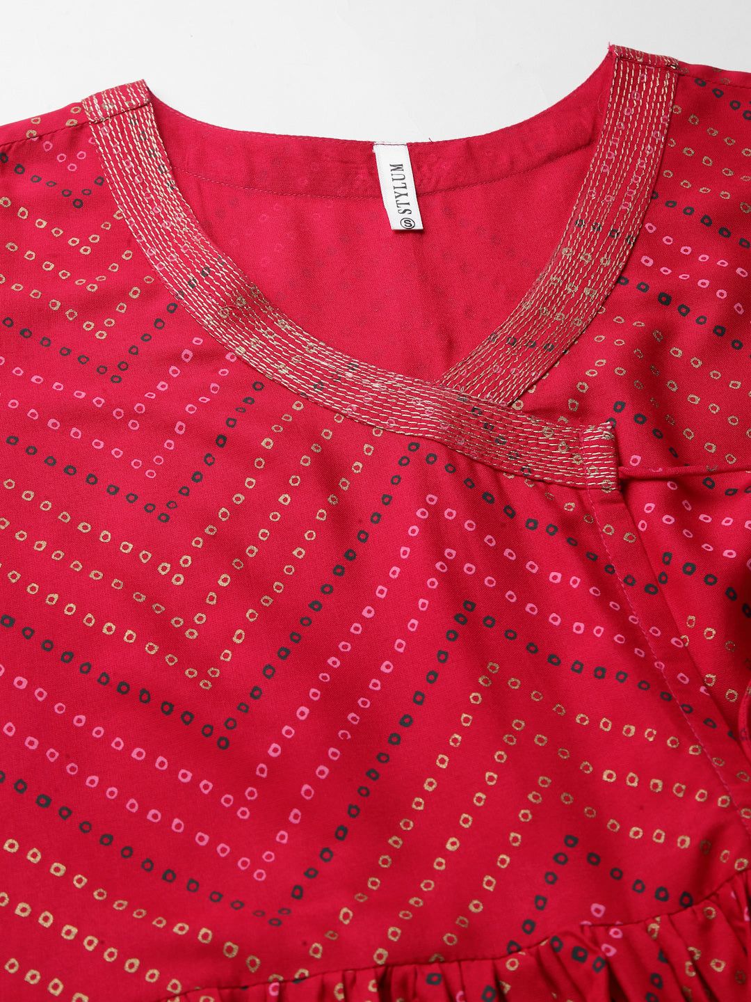 Bandhej Printed Rayon Flared kurta sharara Set (Pre-Order)