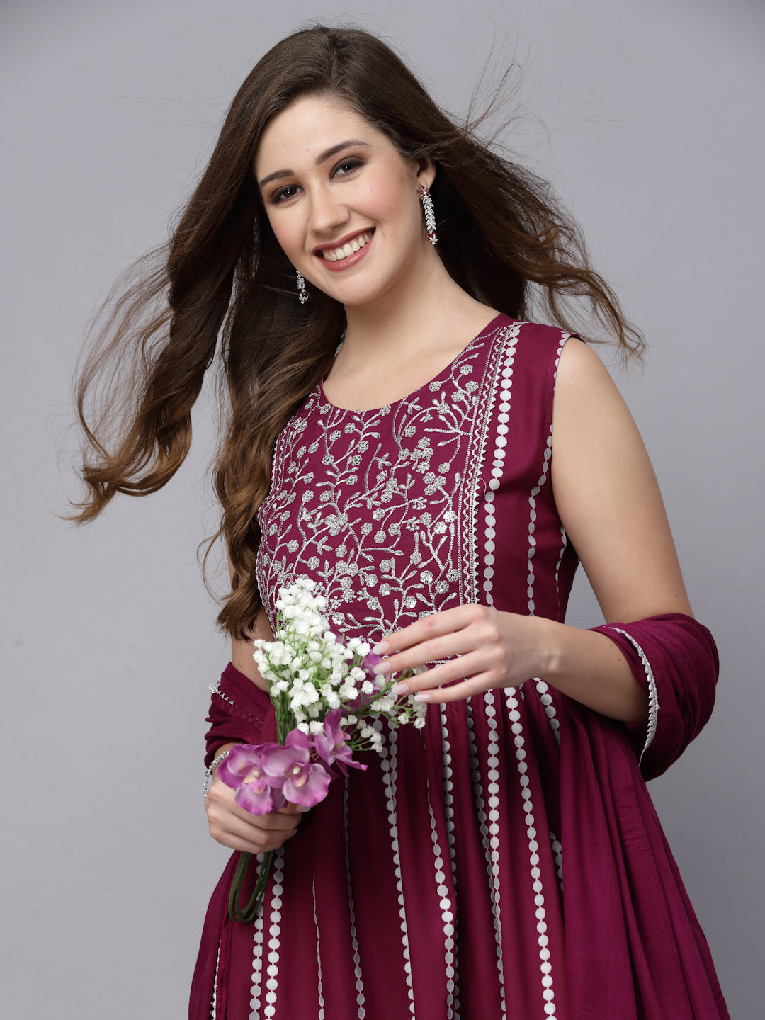 Printed & Embroidered Rayon Short Kurta Sharara Dupatta Set (Pre-Order)