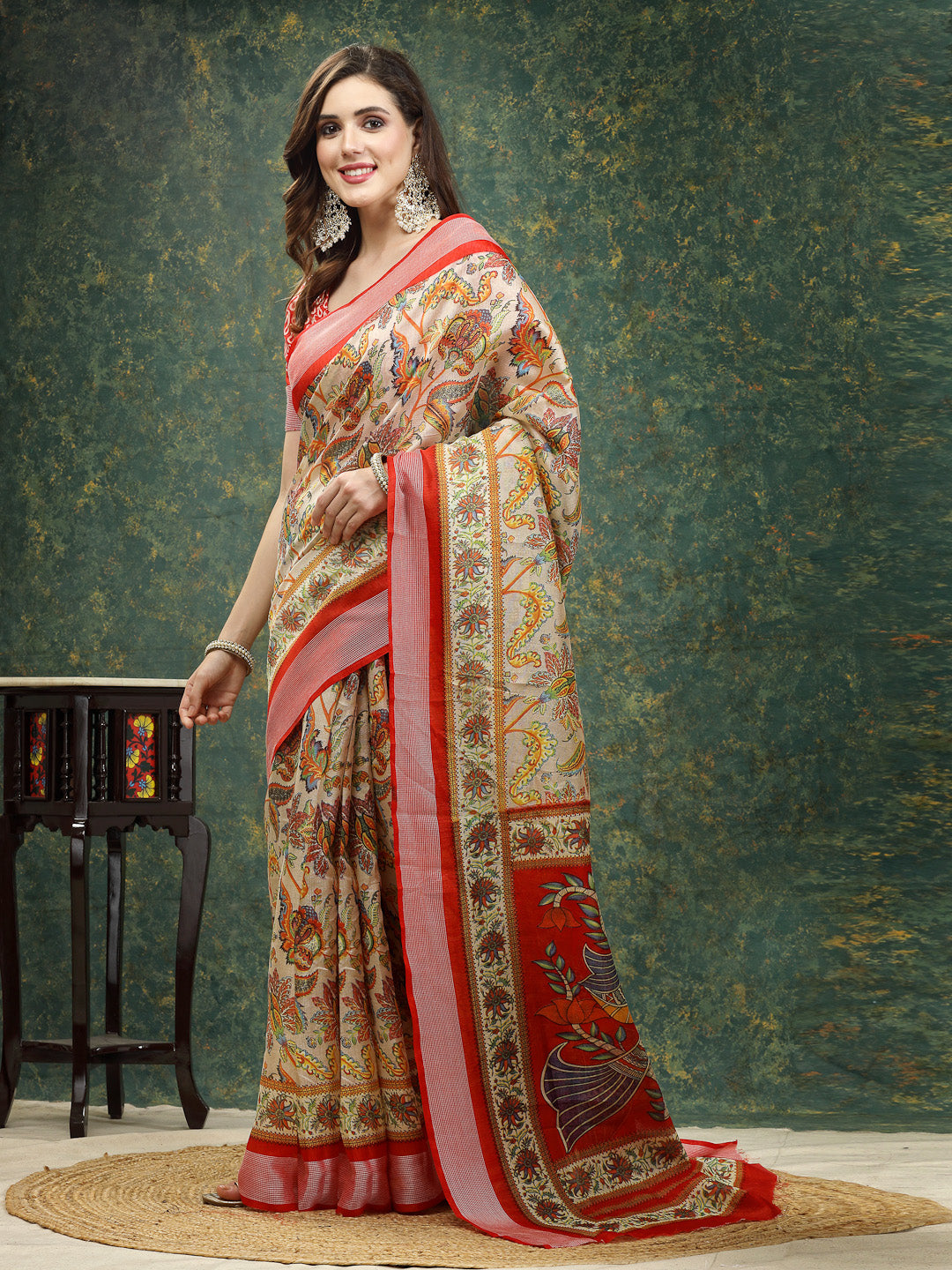 Digital Print Cotton Blend Saree