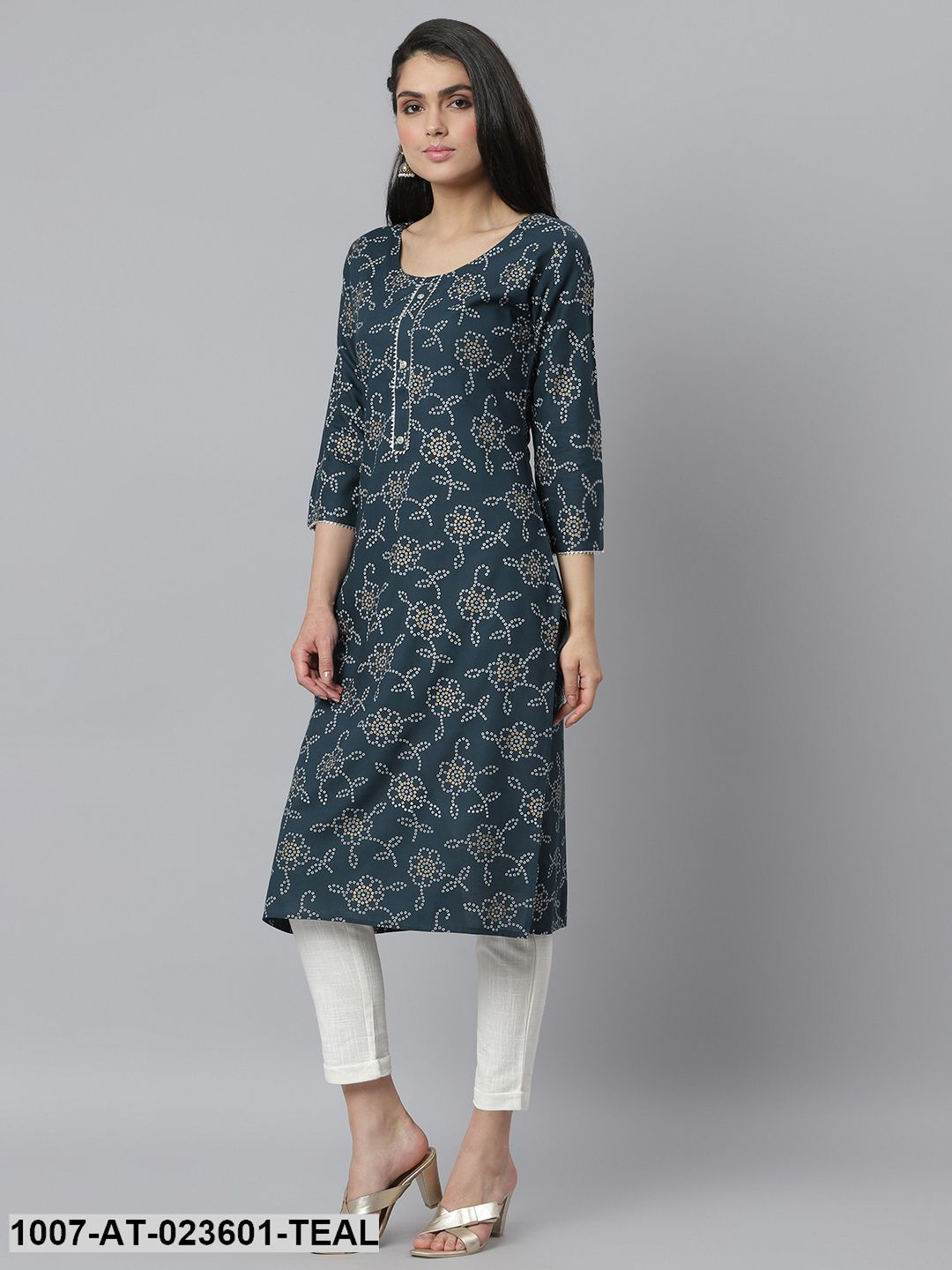Women's Floral Printed Rayon Straight Kurta (Pre-Order)