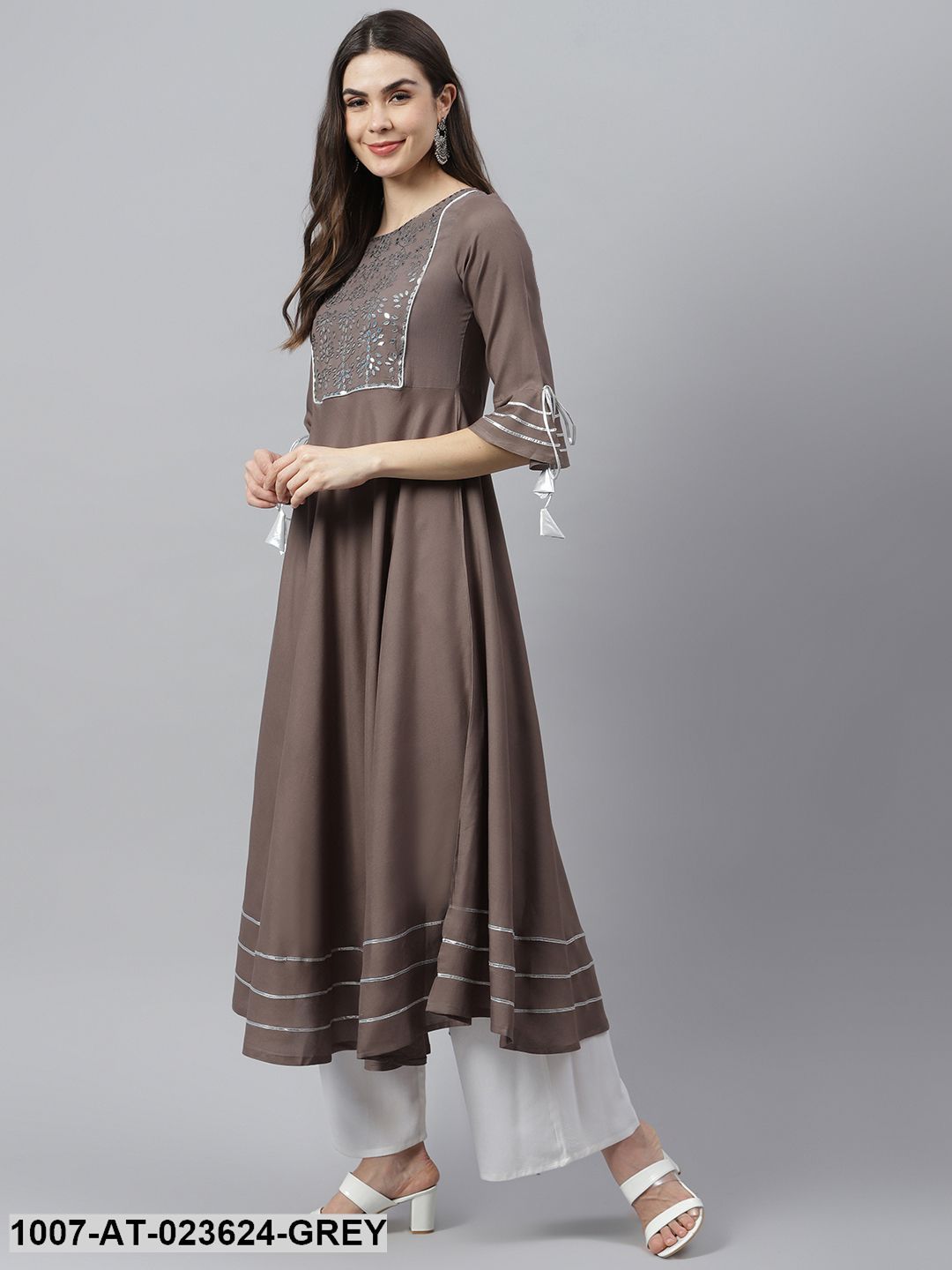 Women's Embroidered Rayon Flared Kurta (Pre-Order)