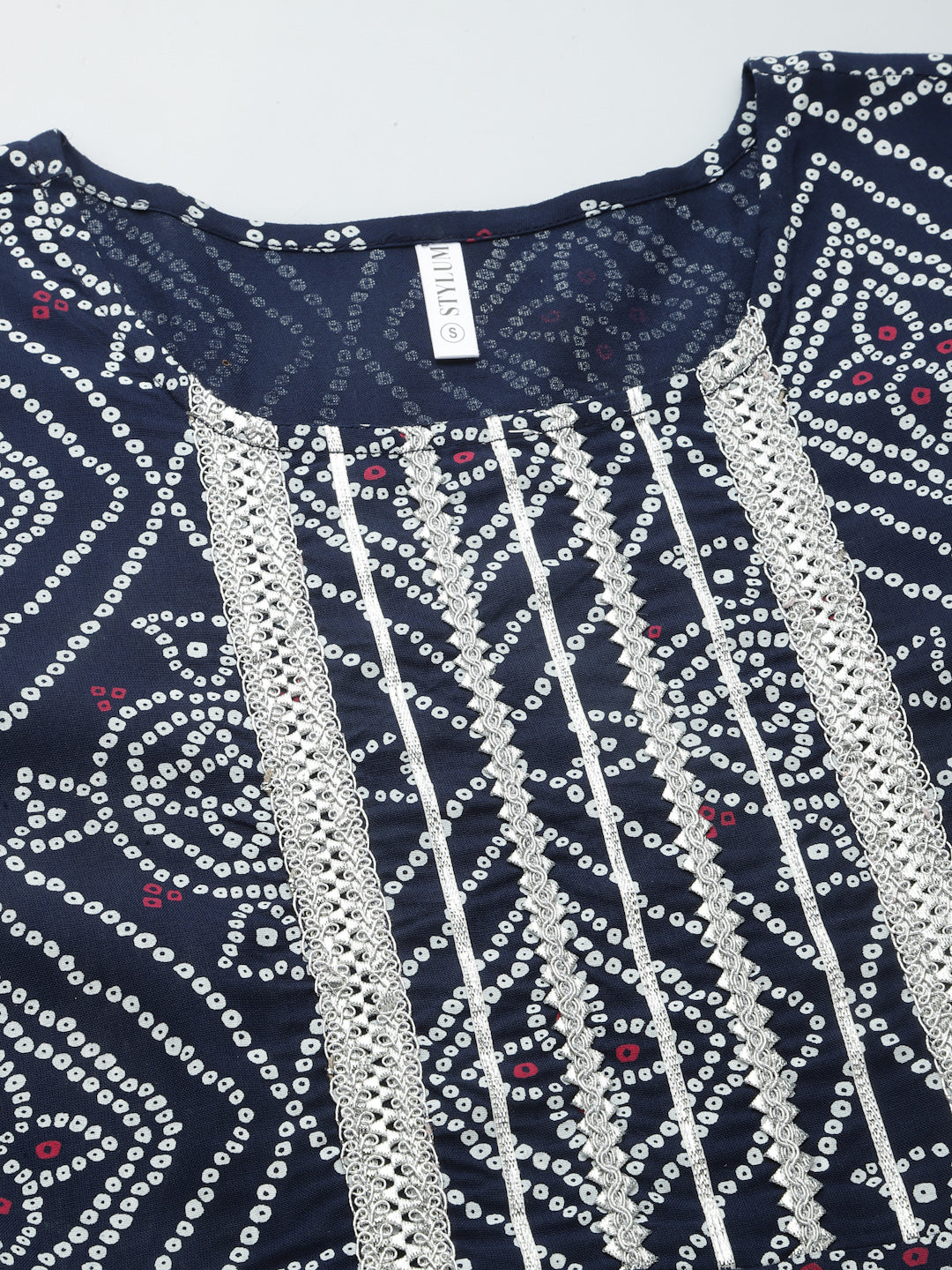 Bandhej Printed Rayon Tiered Kurta (Pre-Order)