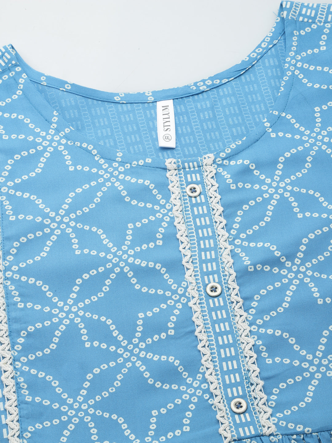 Bandhej Printed Rayon Tiered Kurta (Pre-Order)