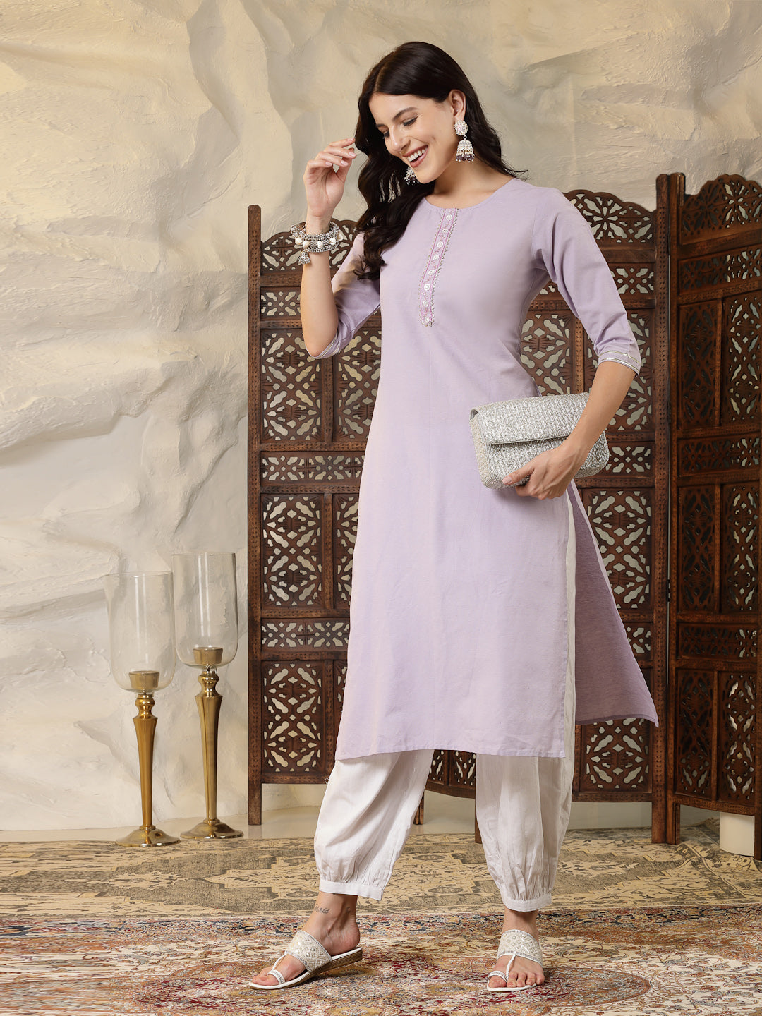 Solid Cotton Blend Straight Kurta (Pre-Order)