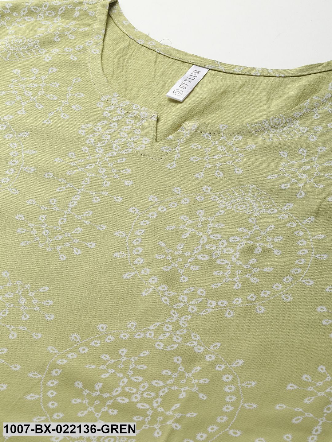 Women's Printed Rayon Night Suit Set (Light Green) (Pre-Order)