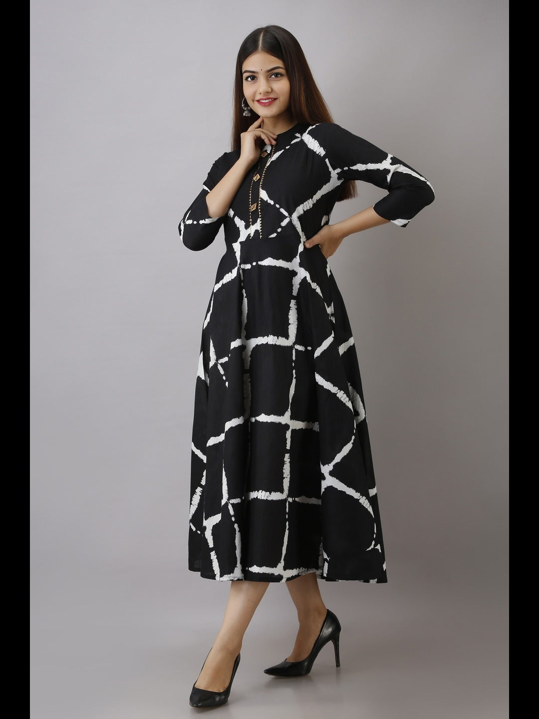 Printed Viscose Rayon Flared Kurta
