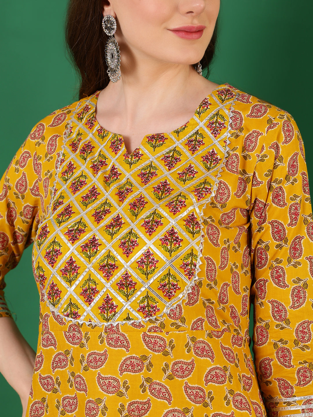 Rayon Printed Ankle Length 3/4 Sleeve Round Neck Anarkali Kurta
