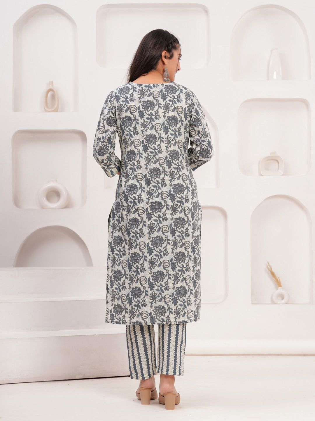 Cotton Printed Straight Kurta Set