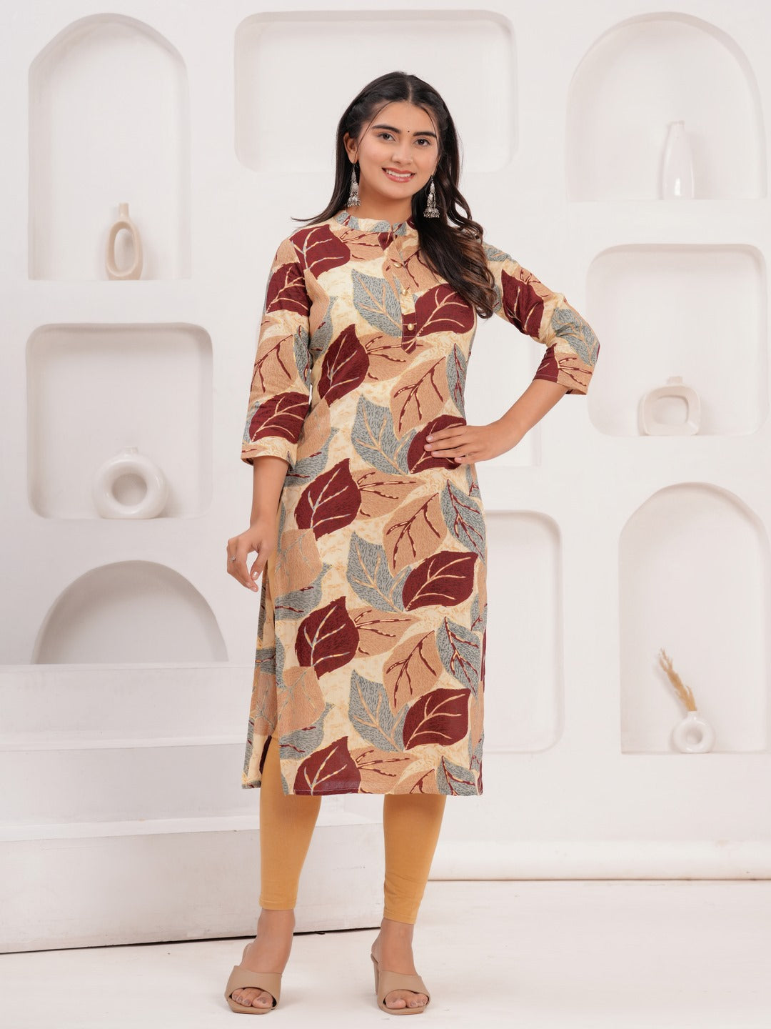 Printed Rayon Straight Kurta