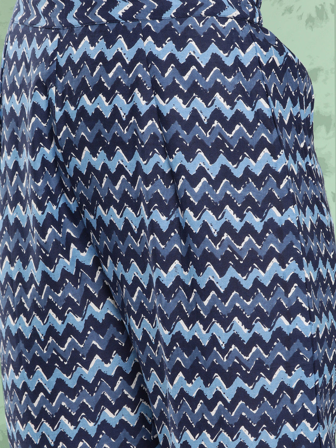 Pure Cotton Round Neck 3/4 Sleeve Printed Kurta Set