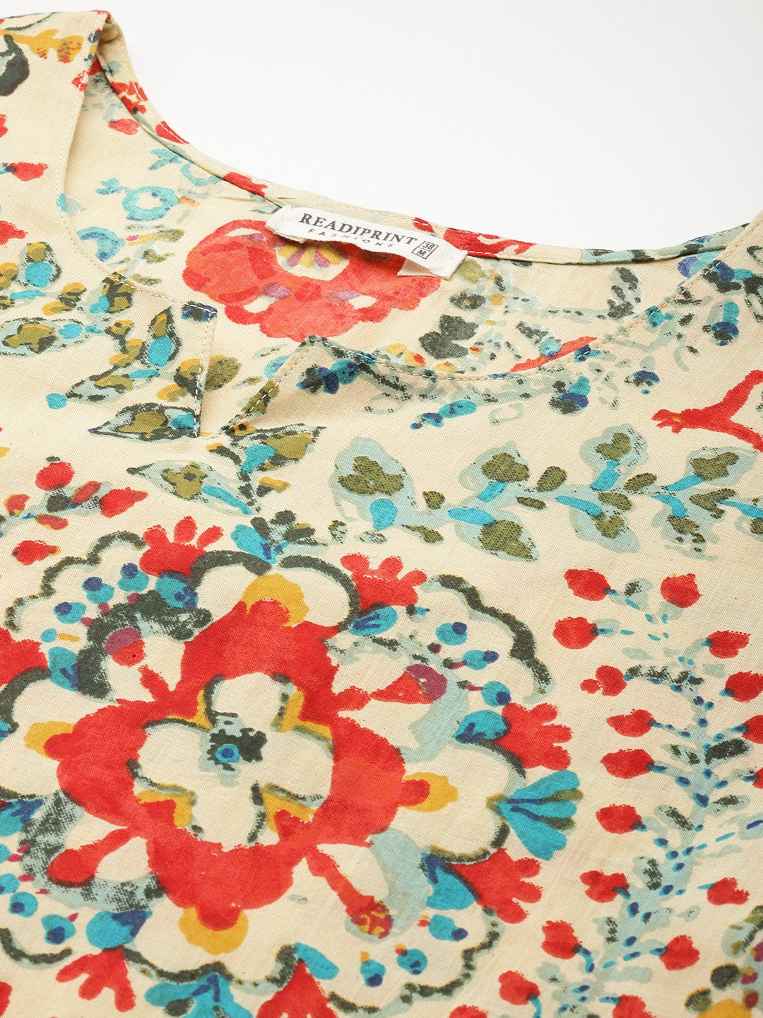 Straight Style Cotton Fabric Beige Color Co-Ord Set