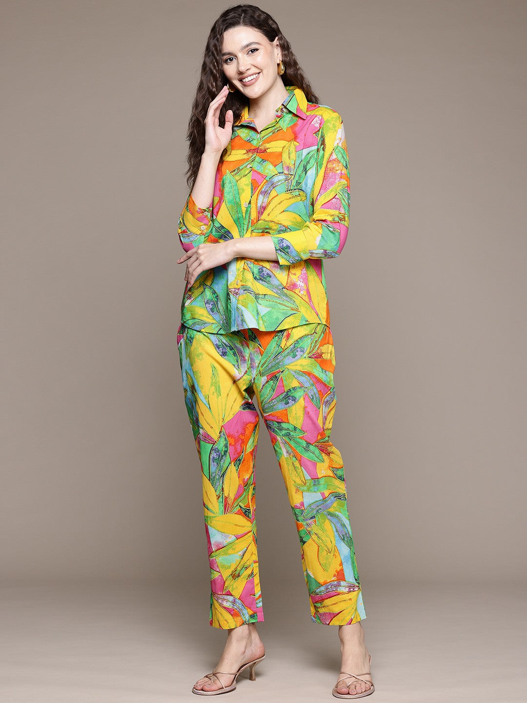 Straight Style Cotton Fabric Multi Color Co-Ord Set