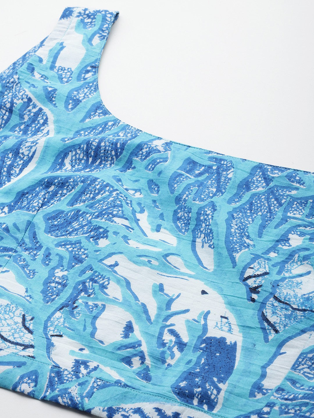 Straight Style Cotton Fabric Blue Color Co-Ord Set With Shrug
