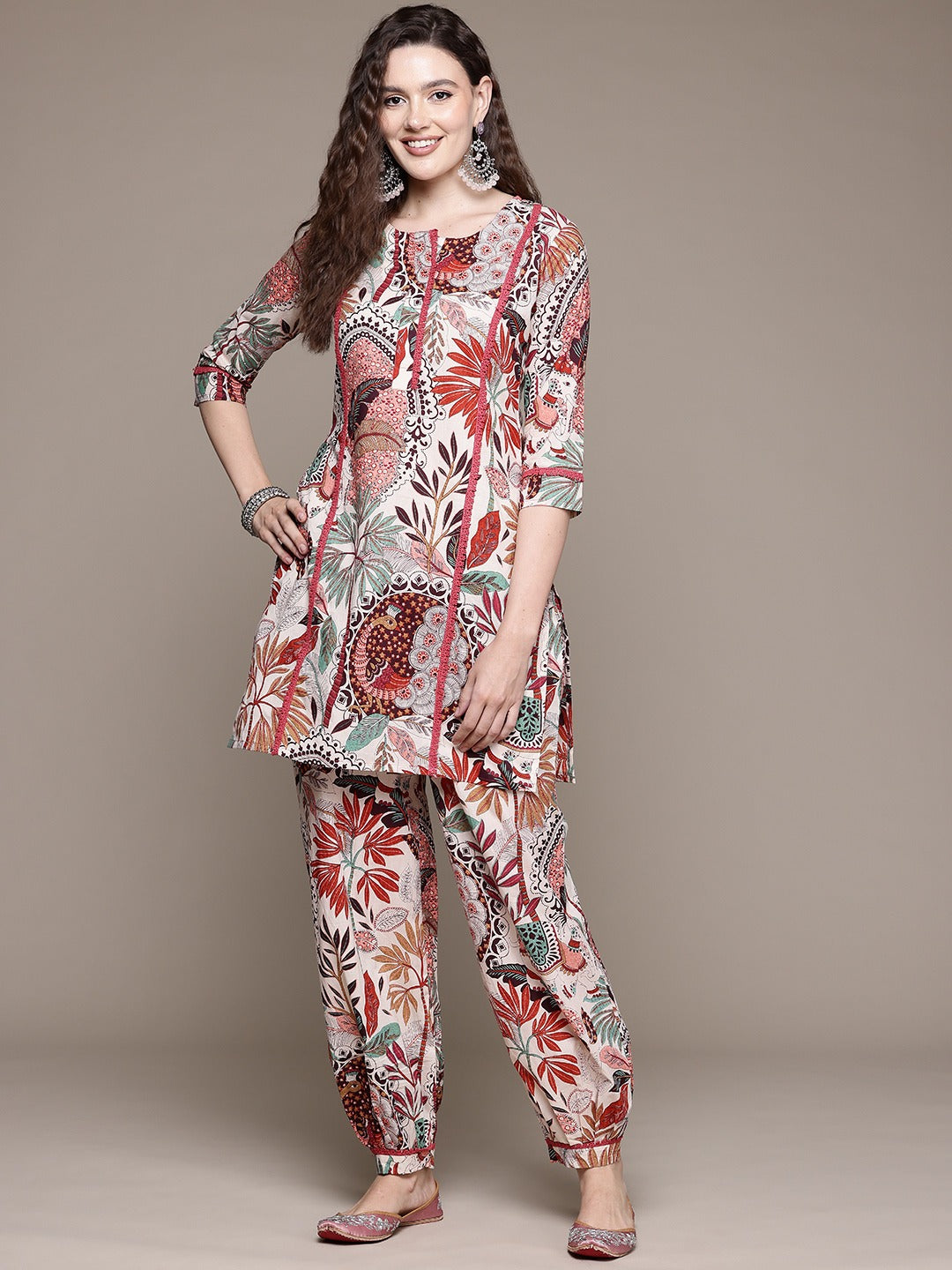 Straight Style Cotton Fabric Multi Color Co-Ord Set