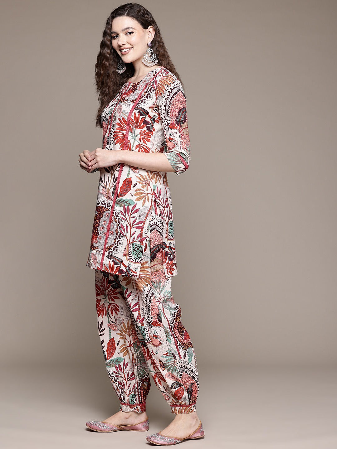 Straight Style Cotton Fabric Multi Color Co-Ord Set