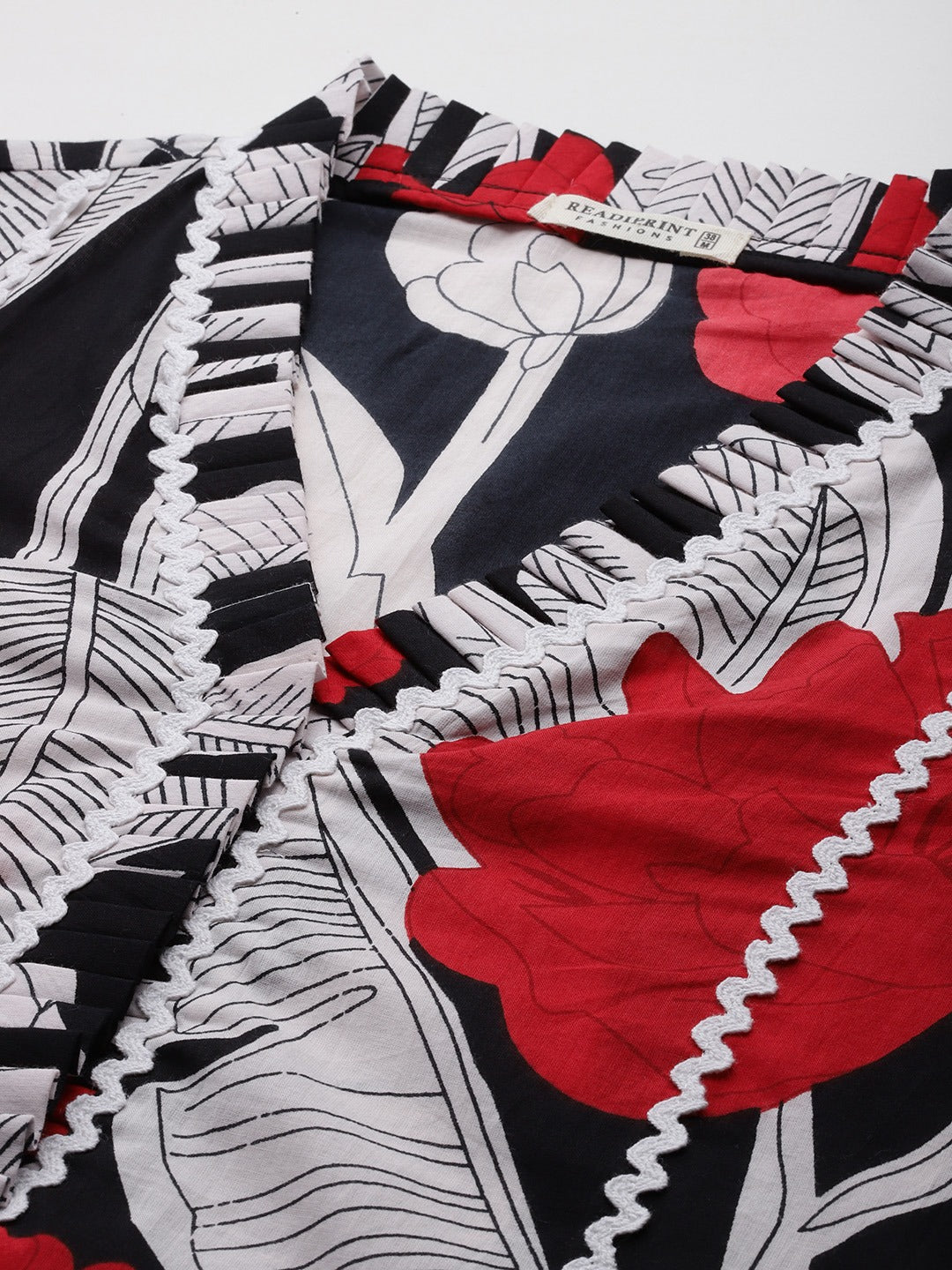 A Line Style Cotton Fabric Black Color Co-Ord Set