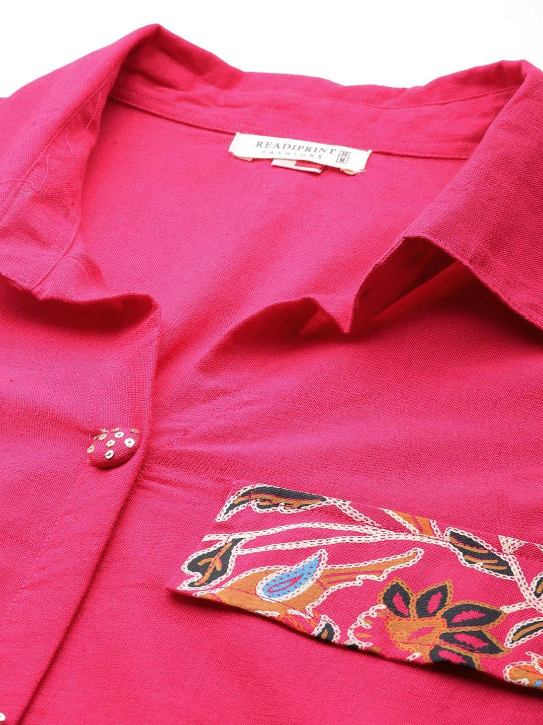 Embroidered Kurta & Trouser (Magenta)