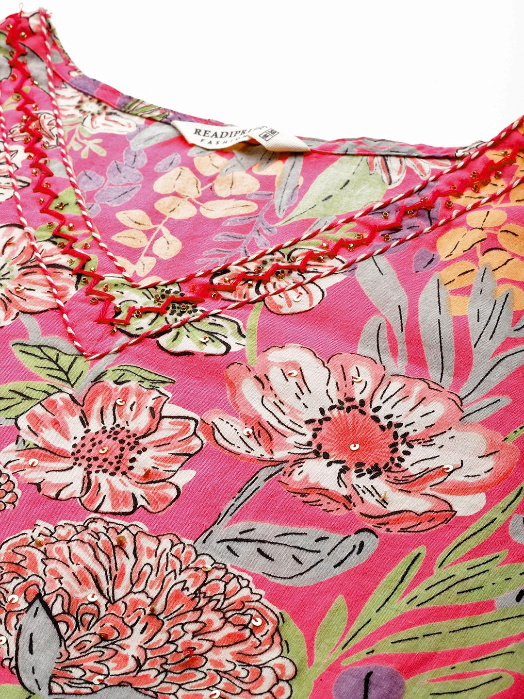 Straight Style Cotton Fabric Pink Color Kurta And Bottom With Dupatta