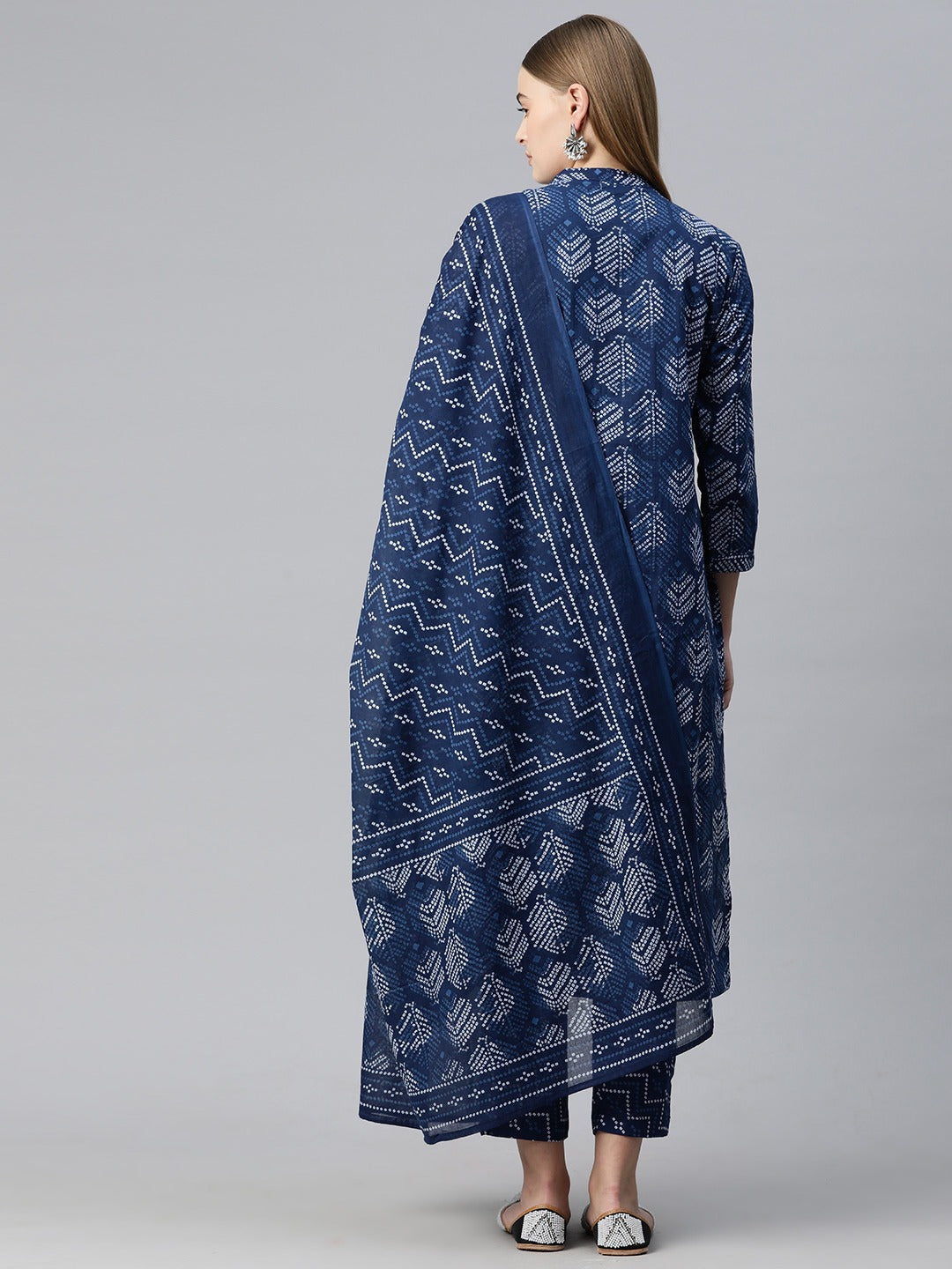 Straight Style Cotton Fabric Pink Color Kurta And Bottom With Dupatta