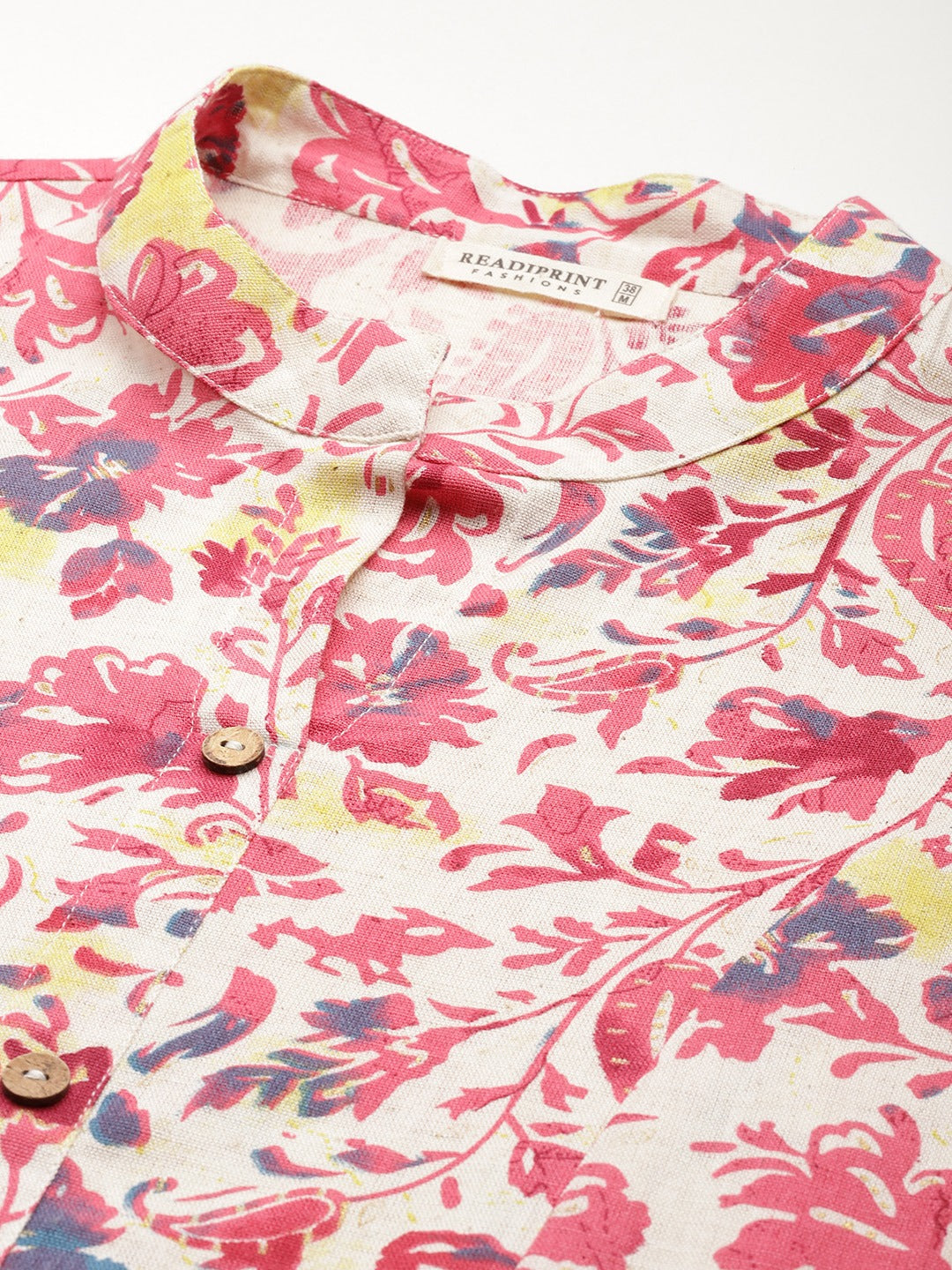 A Line Style Cotton Fabric Pink Color Kurta With Bottom