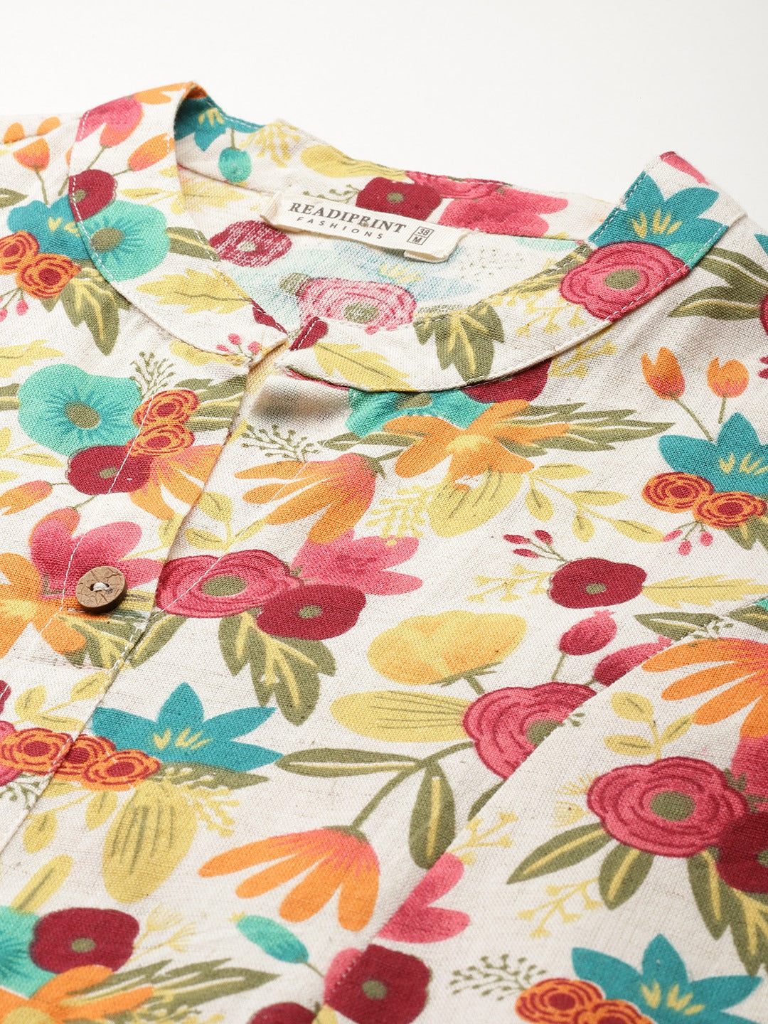 A Line Style Cotton Fabric Multi Color Kurta With Bottom