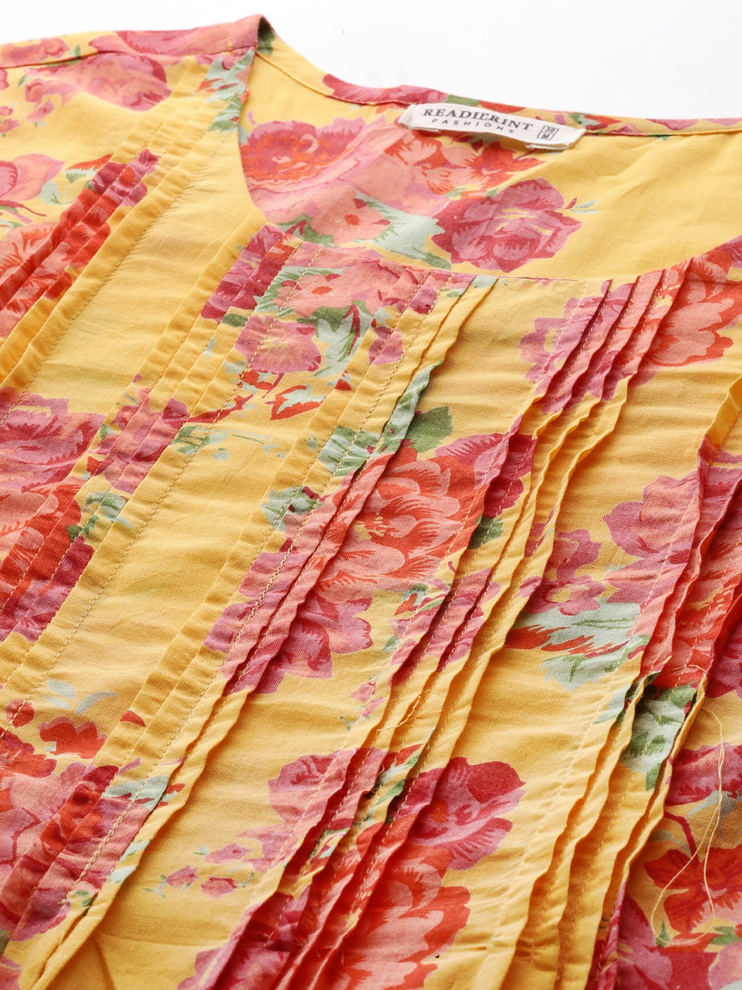 A Line Style Cotton Fabric Yellow Color Kurta With Bottom