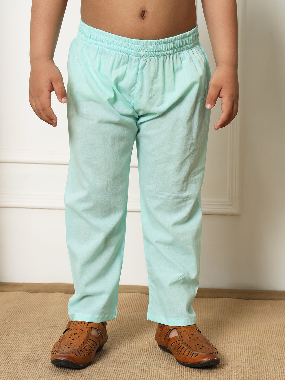 Boys Straight style Kota doria fabric Blue color kurta and Pajama