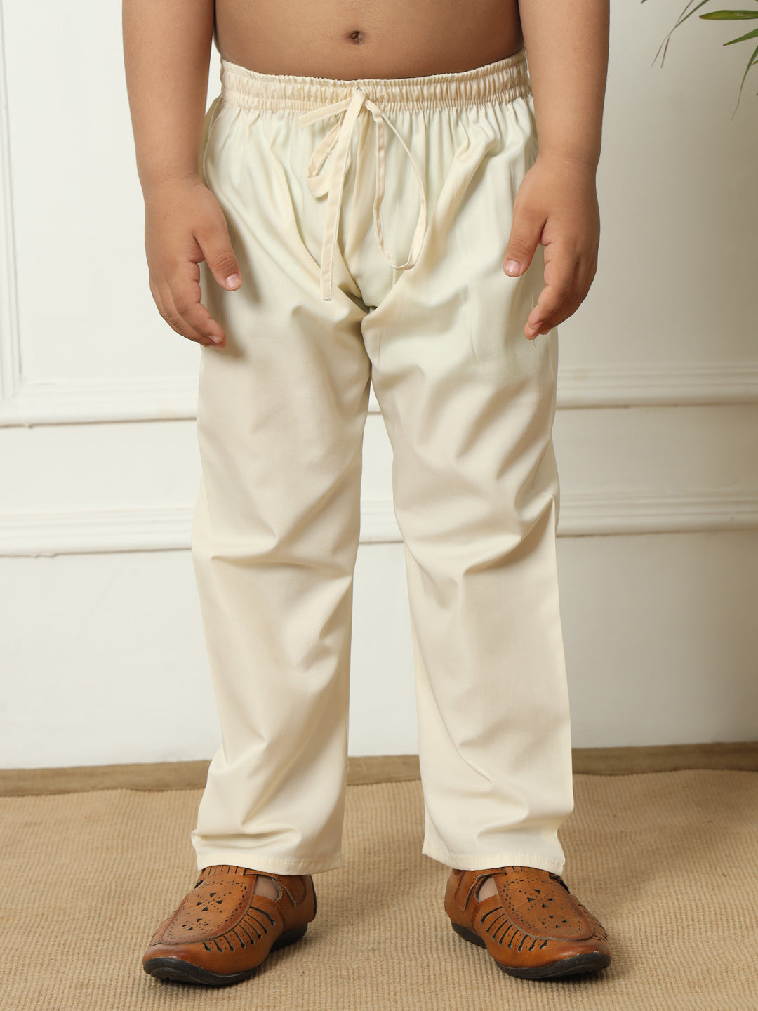 Boys Straight style Kota doria fabric Brown color kurta and Pajama