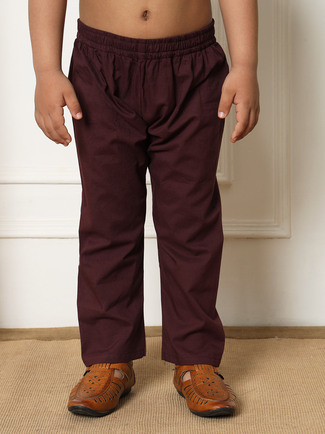 Boys Straight style Kota doria fabric Violet color kurta and Pajama
