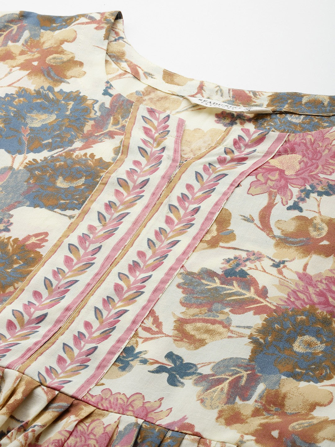 Flared Style Cotton Fabric Multi Color Kurta With Bottom