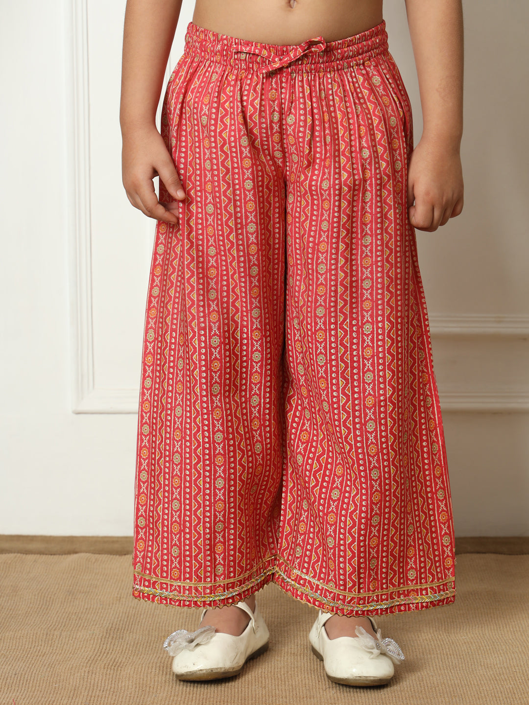 Frock style Silk fabric Pink color Kurti with Bottom