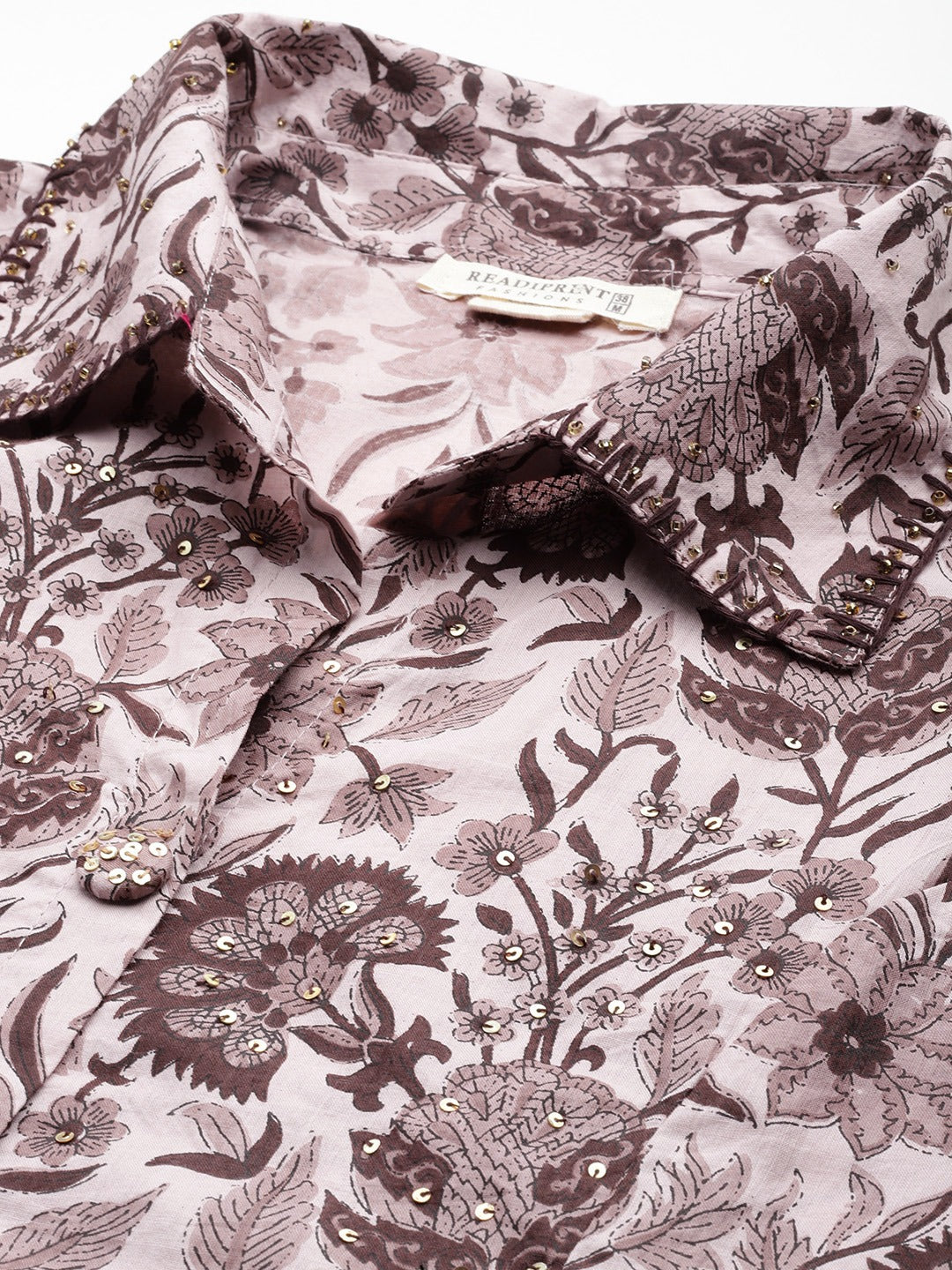 Floral Print Kurta & Pant (Mauve)