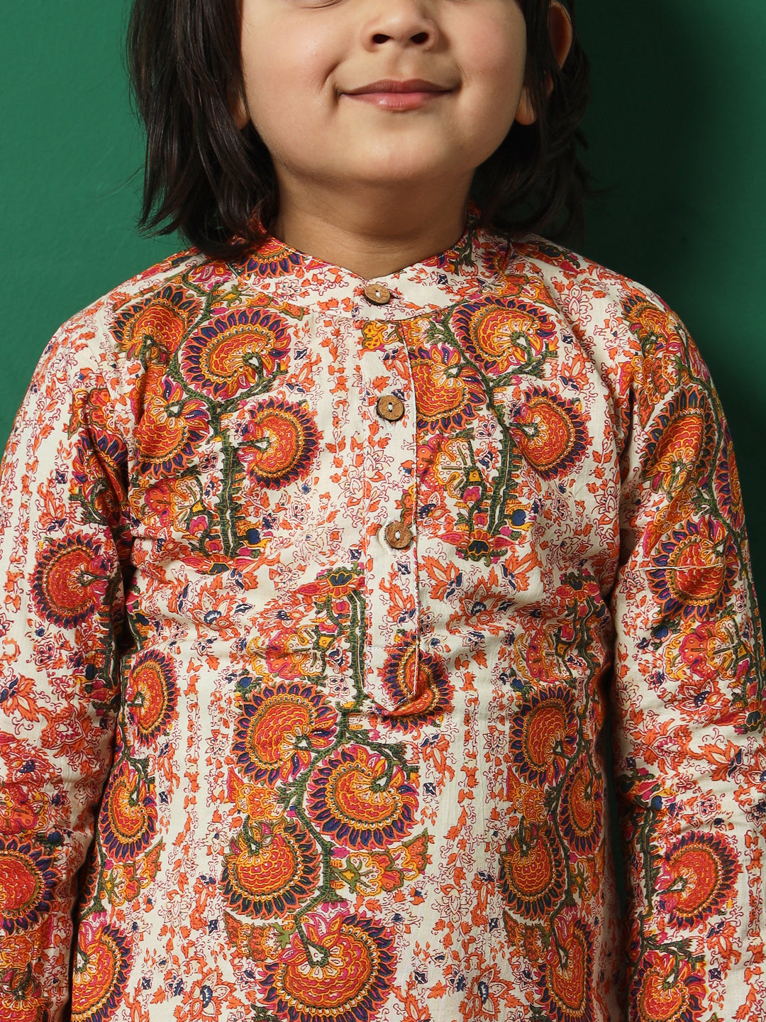 Boy Straight Style Cotton Fabric Multi Color Printed Kurta And Pajama