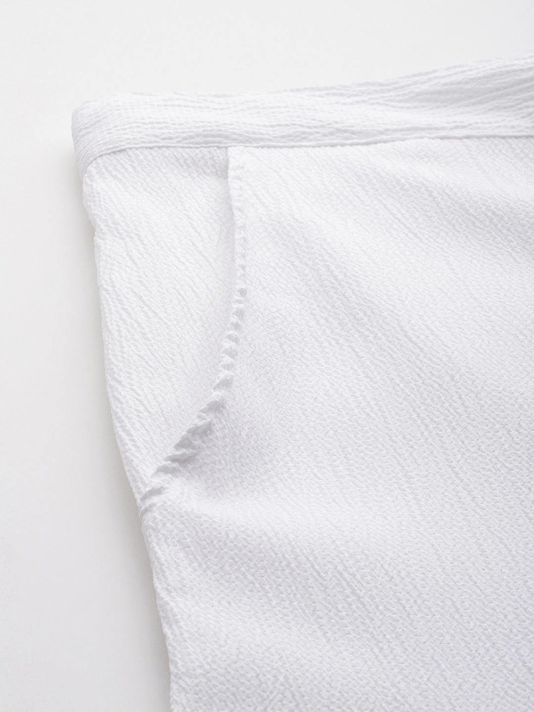 Polyester Fabric White Color Regular Fit Palazzos