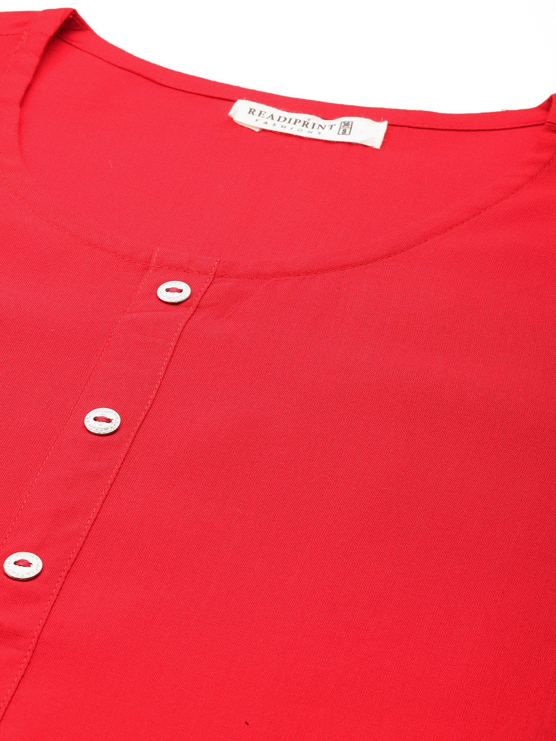 A-Line Style Rayon Fabric Red Color Top