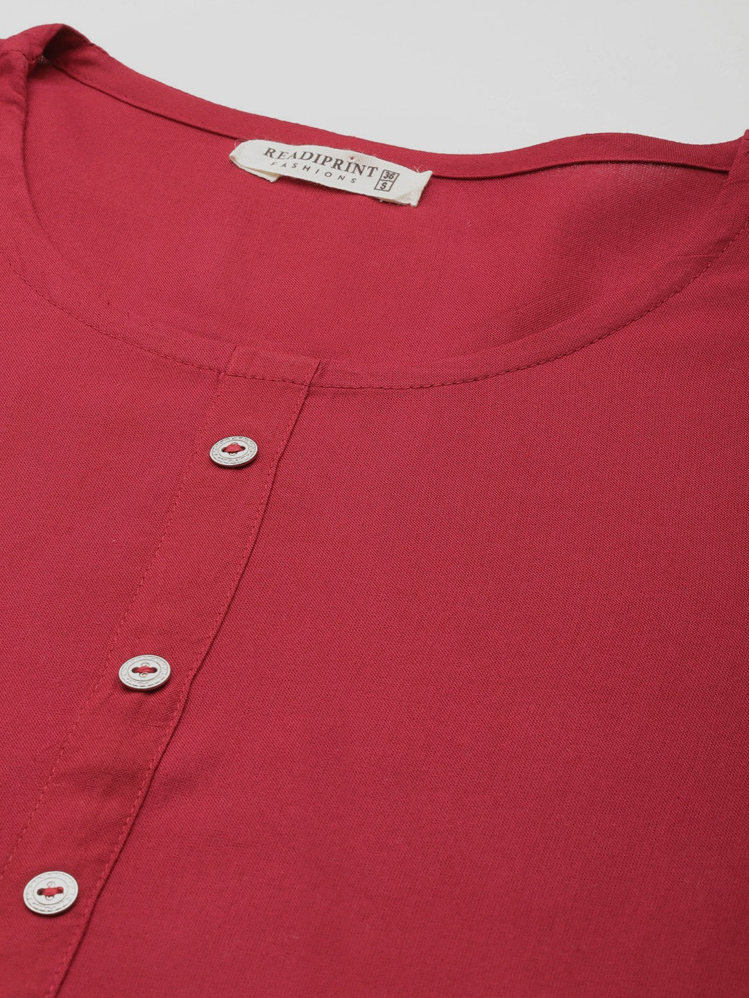 A-Line Style Rayon Fabric Maroon Color Top