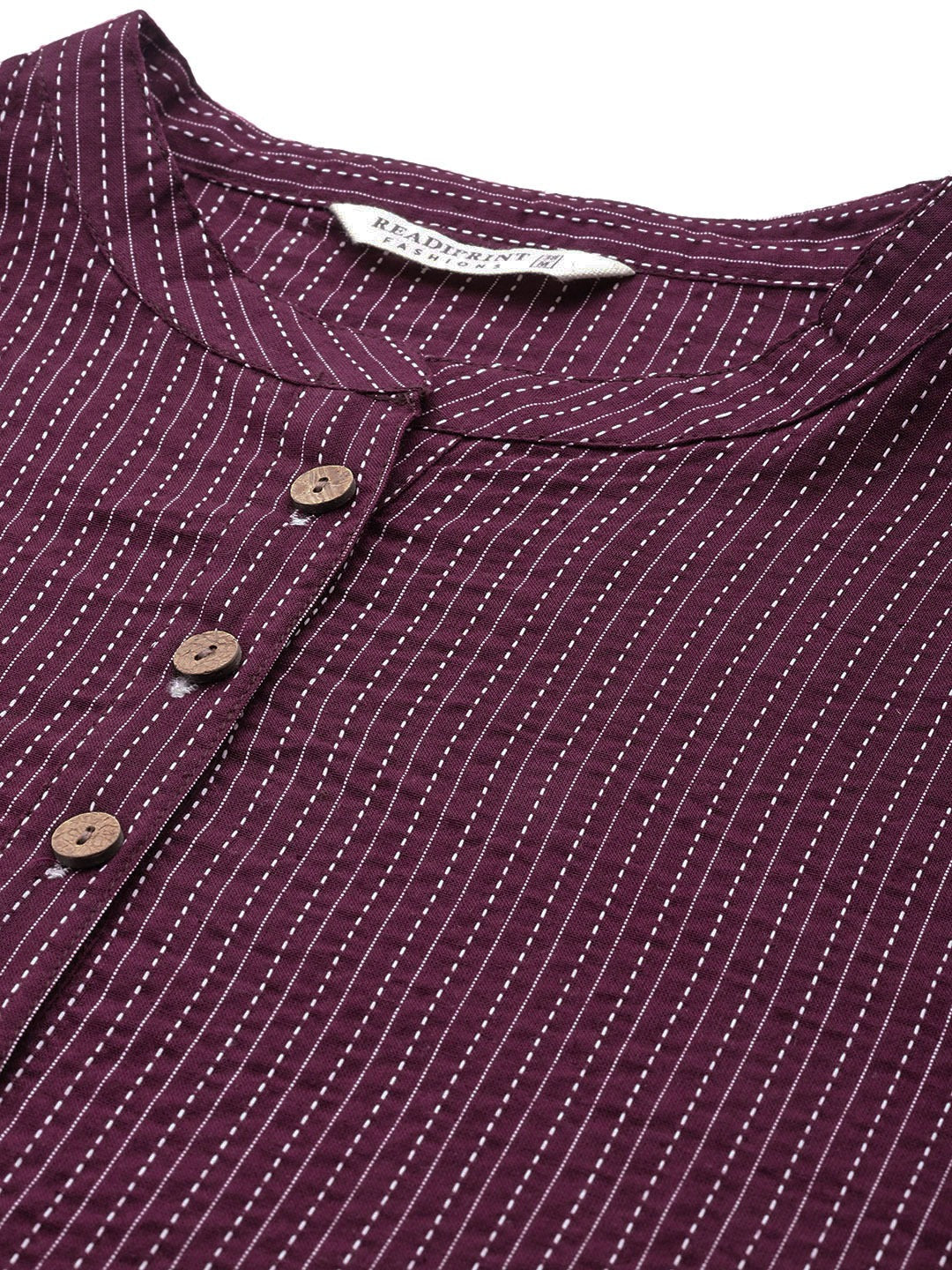 A Line Style Cotton Fabric Purple Color Kurta