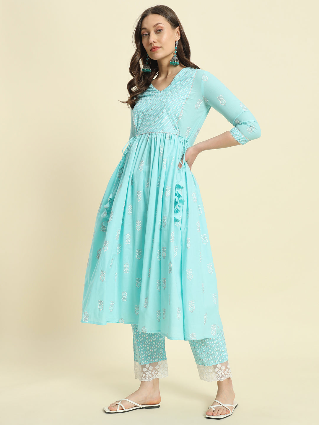 Cotton Printed Anarkali Kurta Set
