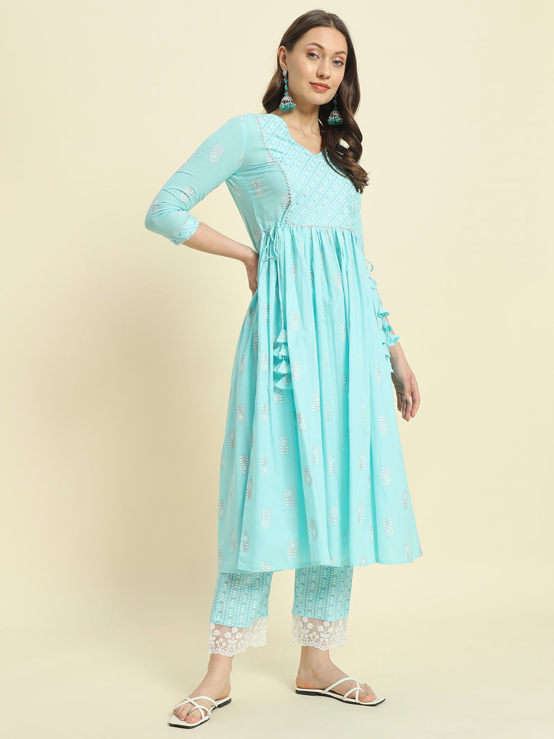 Cotton Printed Anarkali Kurta Set
