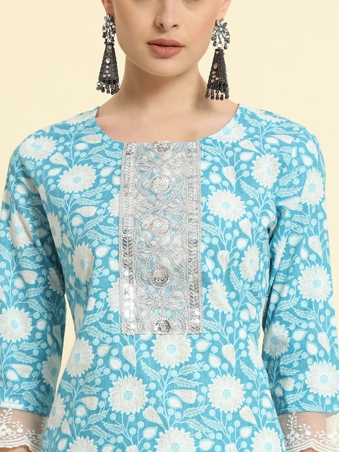 Cotton Printed Straight Kurta Set