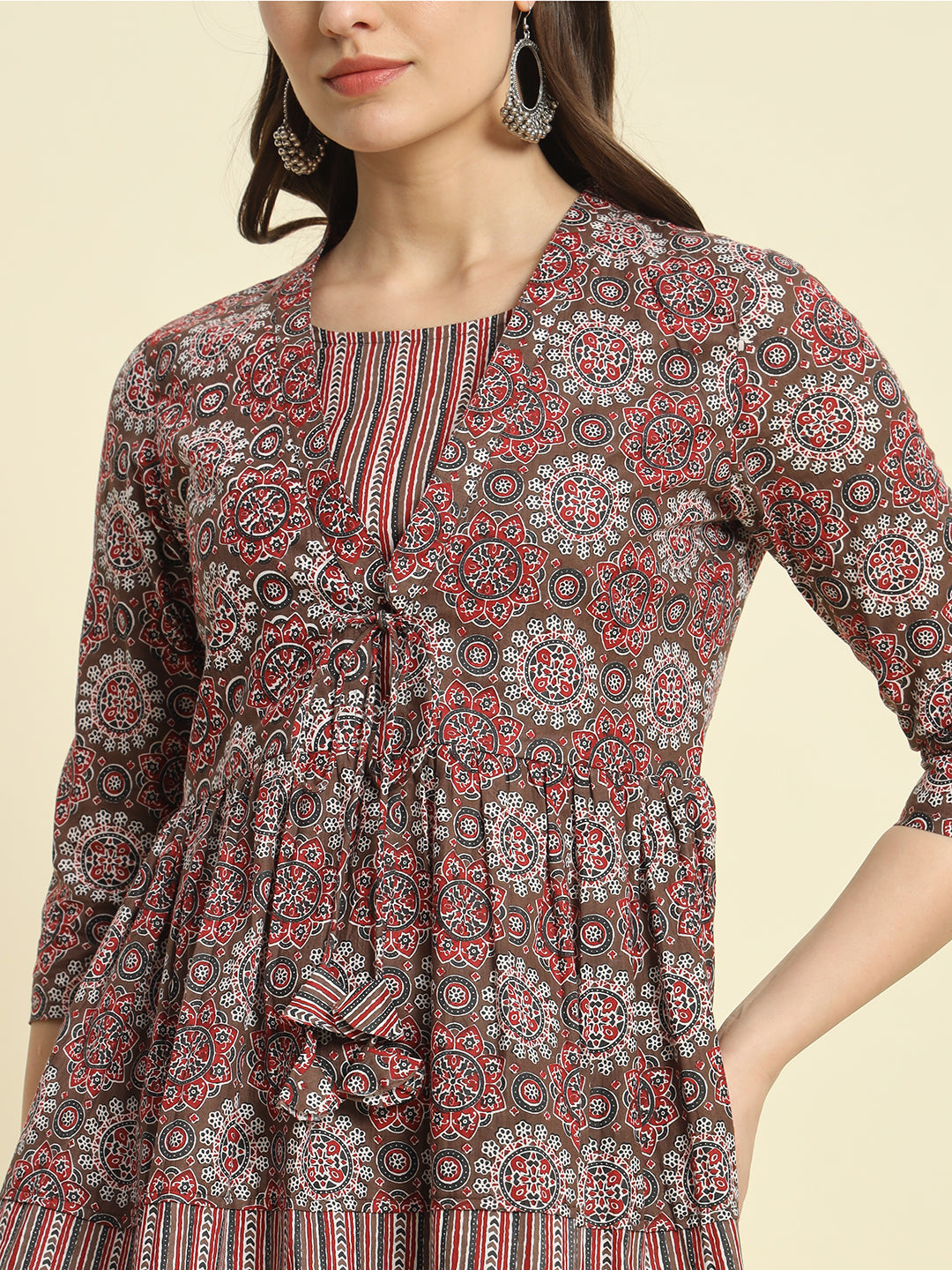 Cotton Printed Flared Top